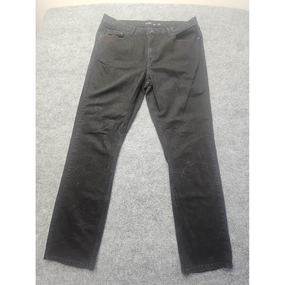 Old Navy Jeans 40x32 Mens Black Slim Built In Flex Straight Stretch Dark Wash
